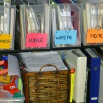 Subject bins closeup